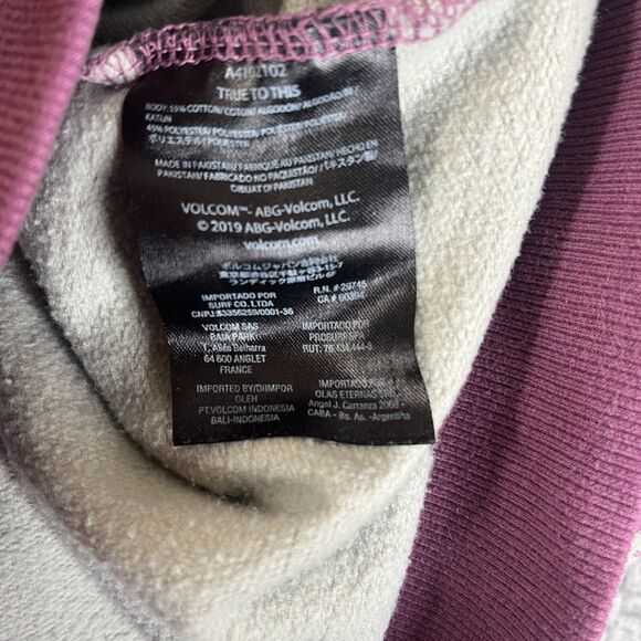 Volcom Sweatshirt Mens Large Hoodie Lavender Fleece Sweater Surf Skate Pullover - Picture 11 of 11